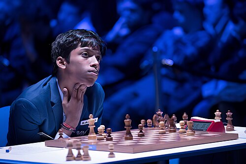 R Praggnanandhaa at the 2023 Tata Steel Chess Tournament